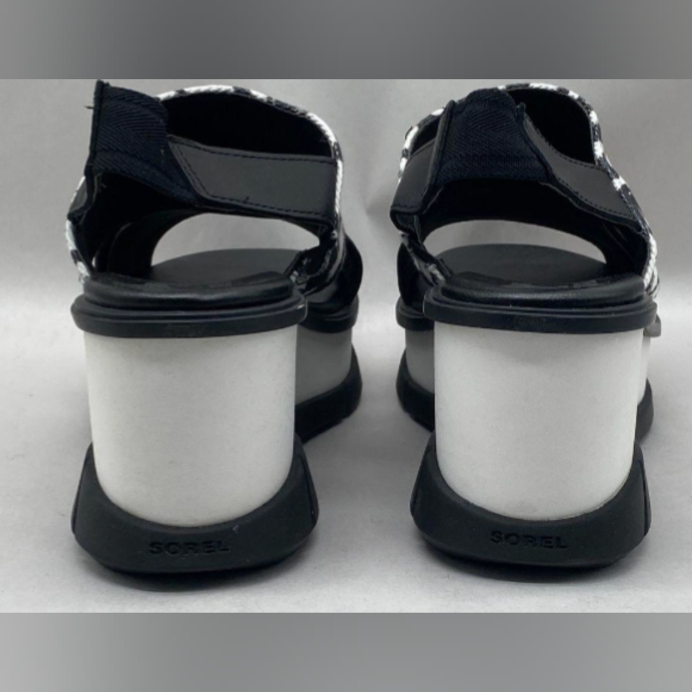 Sorel Black White Joanie III Slingback Wedge Sandals Size 6 NWOT MSRP  $129.95  - Picture 10 of 11